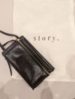 【ペシンシャ】story. スマホショルダーバッグ ブラック　明日発送可