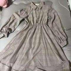 abc une face チェック柄 M ワンピース