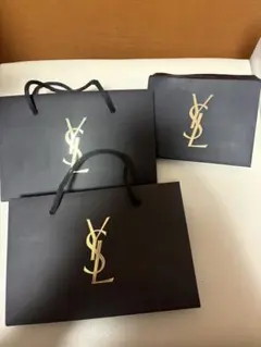 YSL ショップ袋 3点セット 黒