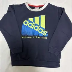 アディダス　adidas トレーナー　140 男の子　キッズ ネイビー　ロゴ