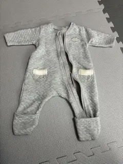 グレー キルティングロンパース 60