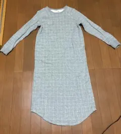 無印グレー 長袖 ワンピース