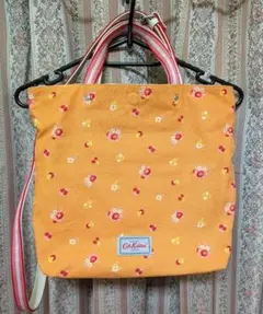 Cath Kidston オレンジ小花柄　2ウェイショルダーバッグ 美品‼️‼️