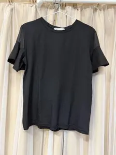 ロペピクニック　フリル袖 ブラック Tシャツ