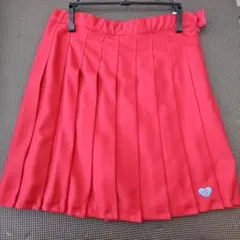 【新品 未使用】赤 プリーツスカート W調整付 T155～165 W58～66