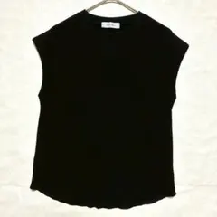 ○メランクルージュ フレンチスリーブ ノースリーブ プルオーバー 黒 Fのサムネイル
