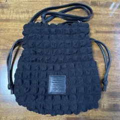 ブラック ギャザーショルダーバッグ