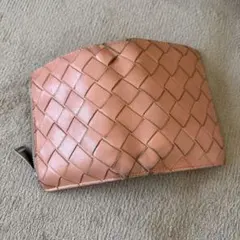 ボッテガ　ピンク レザー 二つ折り財布