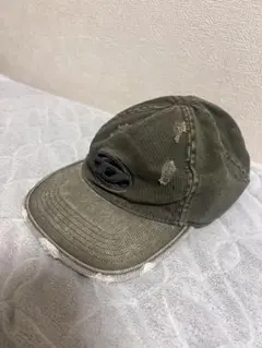 DIESEL ダメージ加工オリーブグリーンキャップ