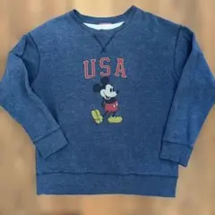 Disney ミッキーマウス USA スウェット ネイビー　サイズL