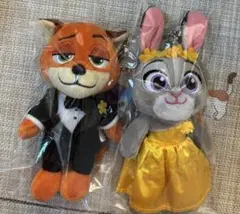 ズートピア2 韓国CGV ニック&ジュディ ぬいぐるみ キーホルダーセット