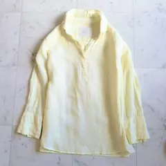 23区】LIBECO リネン100% フレンチスリーブスキッパーシャツ 46 - メルカリ