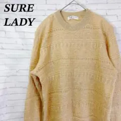 SURE LADY レナウン　ニット　セーター　ラメ　ウール　肩パッド　万能