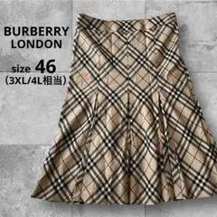 【希少46/4L】バーバリーロンドン ノバチェック フレアスカート膝丈