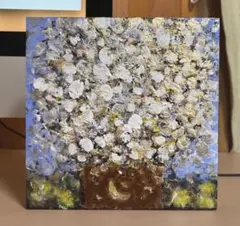 花の絵 風景画 アクリル画 原画 「シロツメクサの原っぱ」18×18 - メルカリ