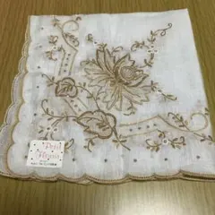 スワトウ刺繍ハンカチ　ブルーミング中西 綿100%