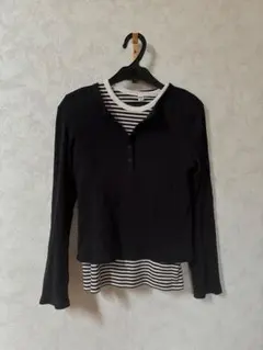 UNIQLO リブヘンリーネックT 長袖　2点セット ソフトリブクルーネックT