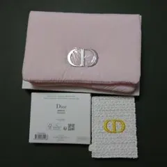 Dior ノベルティ　ピンク ナイロンポーチ・ミラーセット