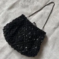 パーティーバッグ　ロートレアモン　ビーズ　LAUTREAMONT　フォーマル　黒