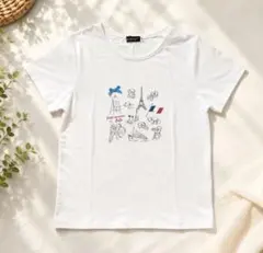 【新品未使用】BeBe PARISおでかけプリント天竺半袖Tシャツ　150㎝のサムネイル