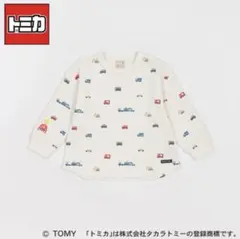 ⑩A petit main 【TOMICA】ワッフル総柄長袖Tシャツ