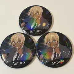 名探偵コナン 隻眼の残像 韓国 限定 ホログラム 缶バッジ 安室透 3個