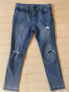 ダメージ加工スキニーデニム