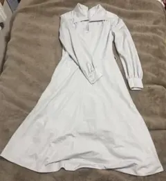 【 当日発送可能 】 古着　ライトグレー 長袖ワンピース