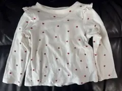 【100サイズ】petit mainのハート柄 長袖カットソー