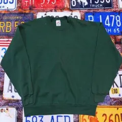 ア*ン様 90s USA製 Jerzees スウェット XL グリーン 無地 ジ