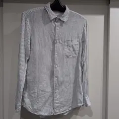 UNIQLO ストライプ 長袖シャツ Sサイズ 麻100%のサムネイル