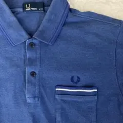 フレッドペリー ポロシャツ 日本製 M 鹿の子 ネイビー ホワイト 青白 海軍