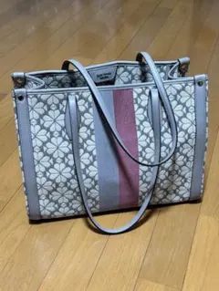 kate spade 花柄ストライプトートバッグ