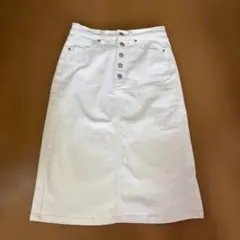 バナナリパブリック　コットンストレッチスカート　白　サイズ4のサムネイル