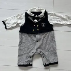 セレモニースーツ 黒と白のチェック柄