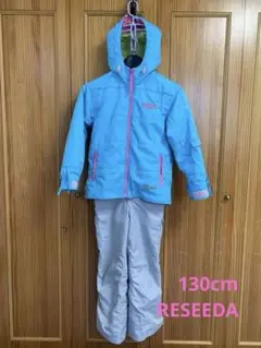 【値下げ】スキーウエア、スノーボードウエア、女の子、130cm、水色