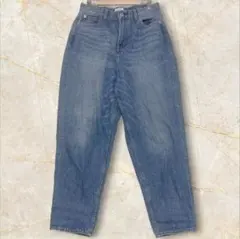 【スタジオクリップ】デニムパンツ　テーパード　綿100%　ブルー　カジュアル　L