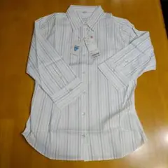 ユニクロ ストライプ7分袖シャツ ＸＬ