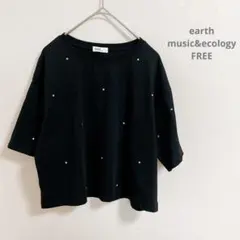 アースミュージック&エコロジー　キラキララインストーン　プルオーバー　FREE