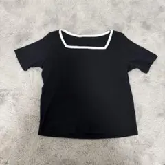 ジーユー　半袖カットソー　ブラック　ホワイト　Lサイズ