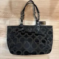コーチ　coach トートバッグ　ミア　オプアート　肩掛け　黒　14133