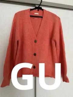 GU Vネックカーディガン Mサイズ　オレンジ