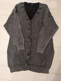 ロデオクラウンズ　グレー Vネック　ロング カーディガン