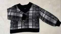 チェック柄 Vネックセーター Mサイズ