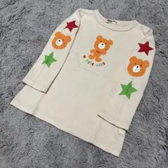 ミキハウスホットビスケッツ ビーンズくんがいっぱい長袖カットソー