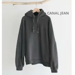 CANAL JEAN Via j wildlover裏起毛ピグメントパーカー黒系のサムネイル