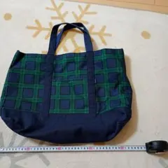 GITA 緑と紺のチェック トートバッグ