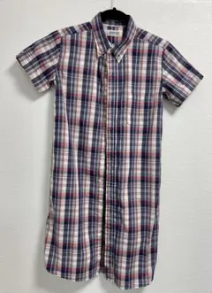 BEAMS BOY レディース チェック柄 半袖シャツワンピース