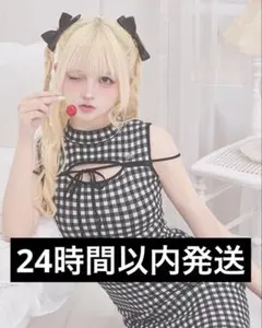 ミシェルマカロン サイドカットギンガムワンピース - メルカリ