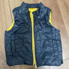 ネイビー・イエロー ダウンベスト 90 ユニクロ